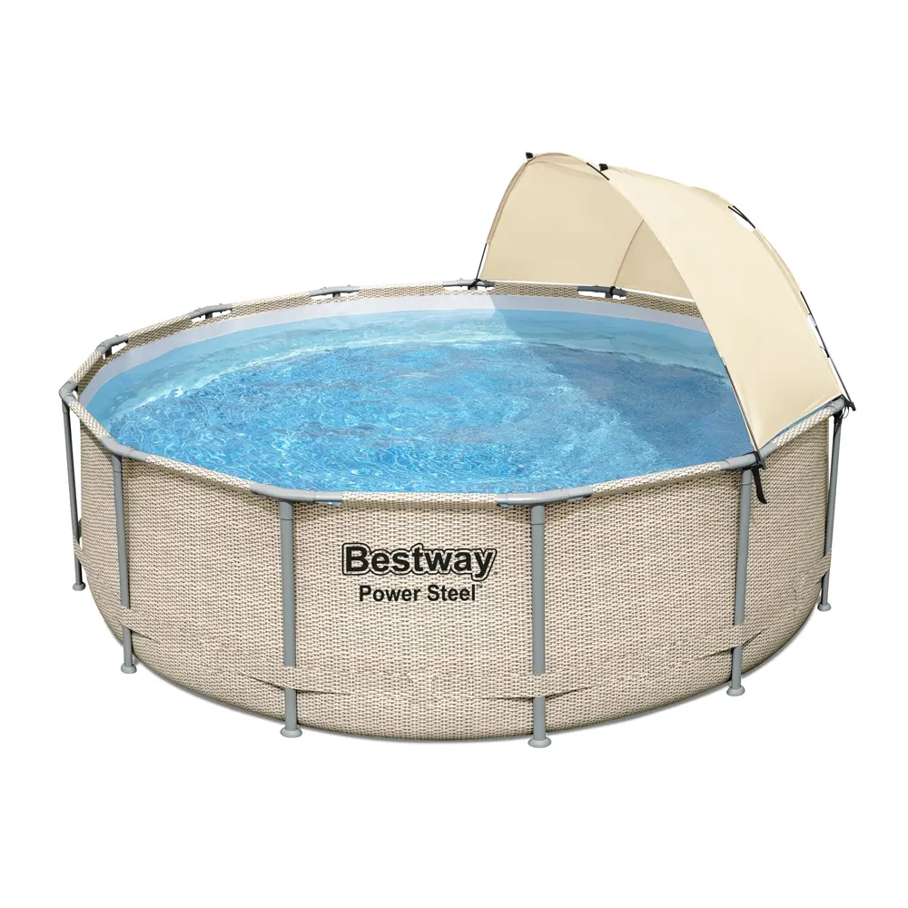 Bestway Brighton Power Steel 396x107cm rattan csővázas medence készlet